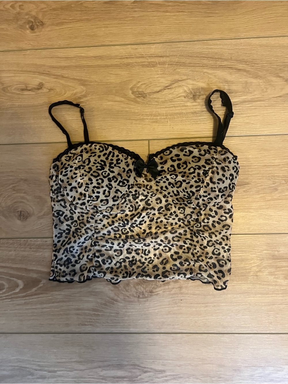 Leopard Print Cami Top with Black Trim